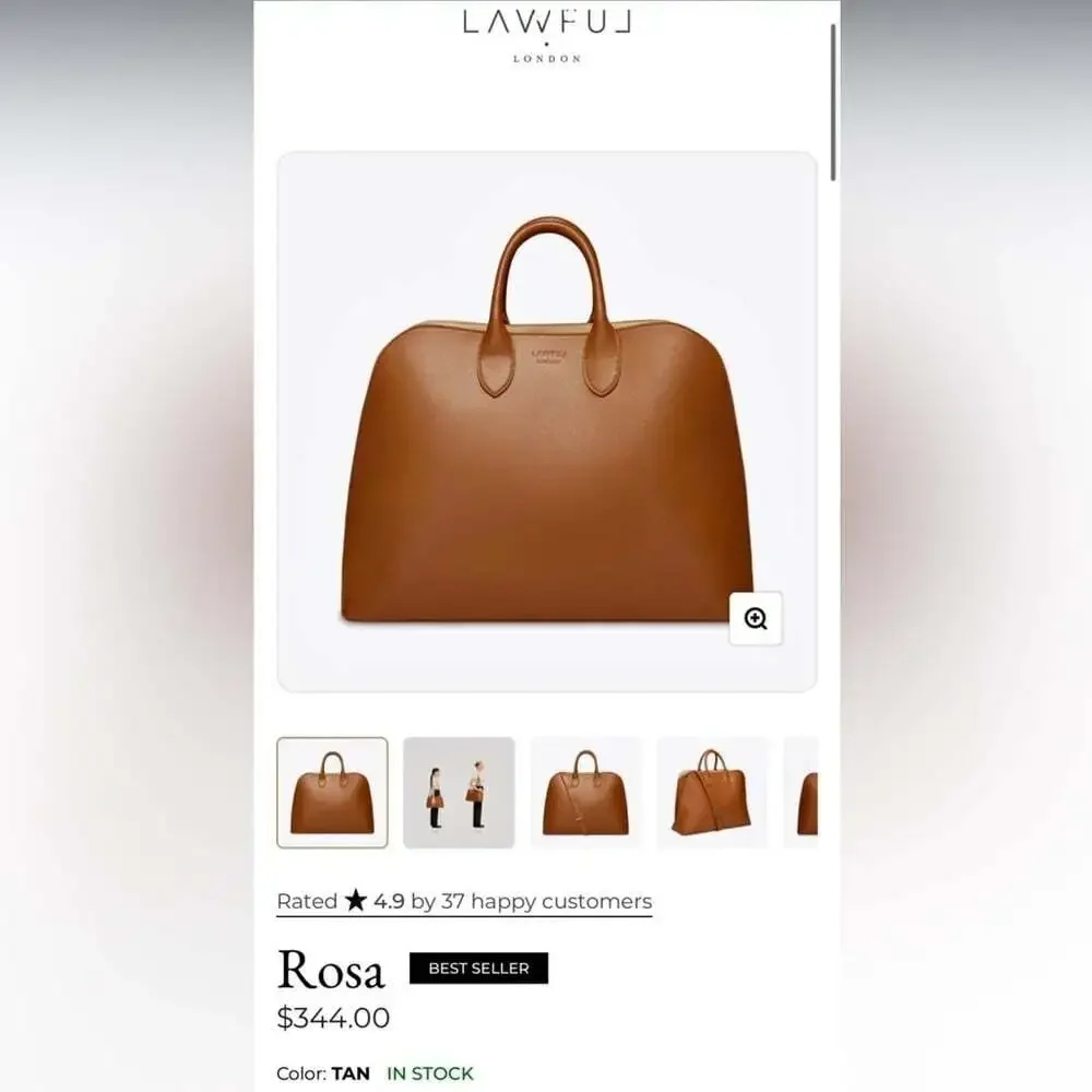 LAWFUL LONDON Rosa Tan Tote Bag NWOT